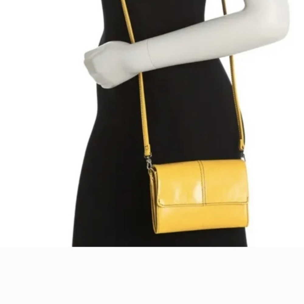 HOBO Jetty Convertible Leather Shoulder Bag, Mustard Yellow/Sunflower NWT